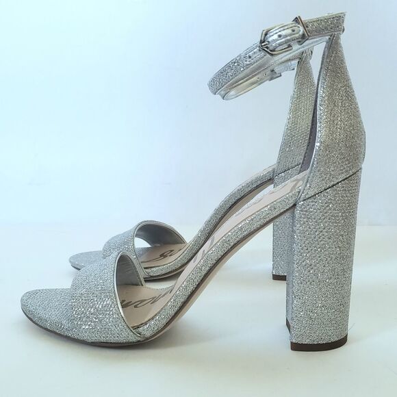 Sam Edelman Yaro Silver Strappy Block Heel Size 8.5 - Picture 6 of 11
